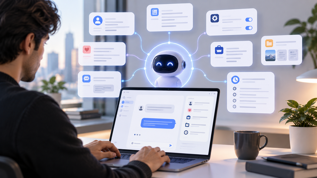 AI assistant using memory, custom instructions, preferences, projects, and saved context