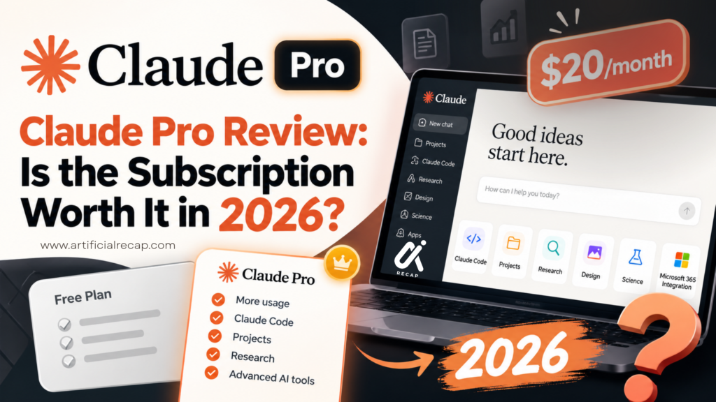 Claude Pro offers additional AI tools and higher usage limits, with plans ranging from Free to Max subscriptions.